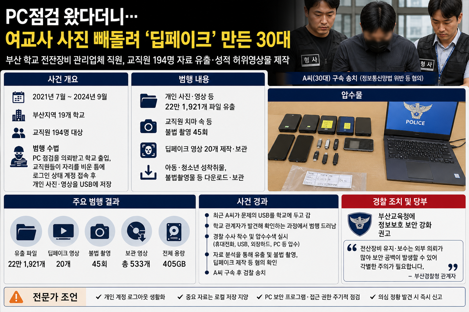 PC 점검 맡겼더니 사진 유출…학교 전산관리자 ‘딥페이크 범죄’