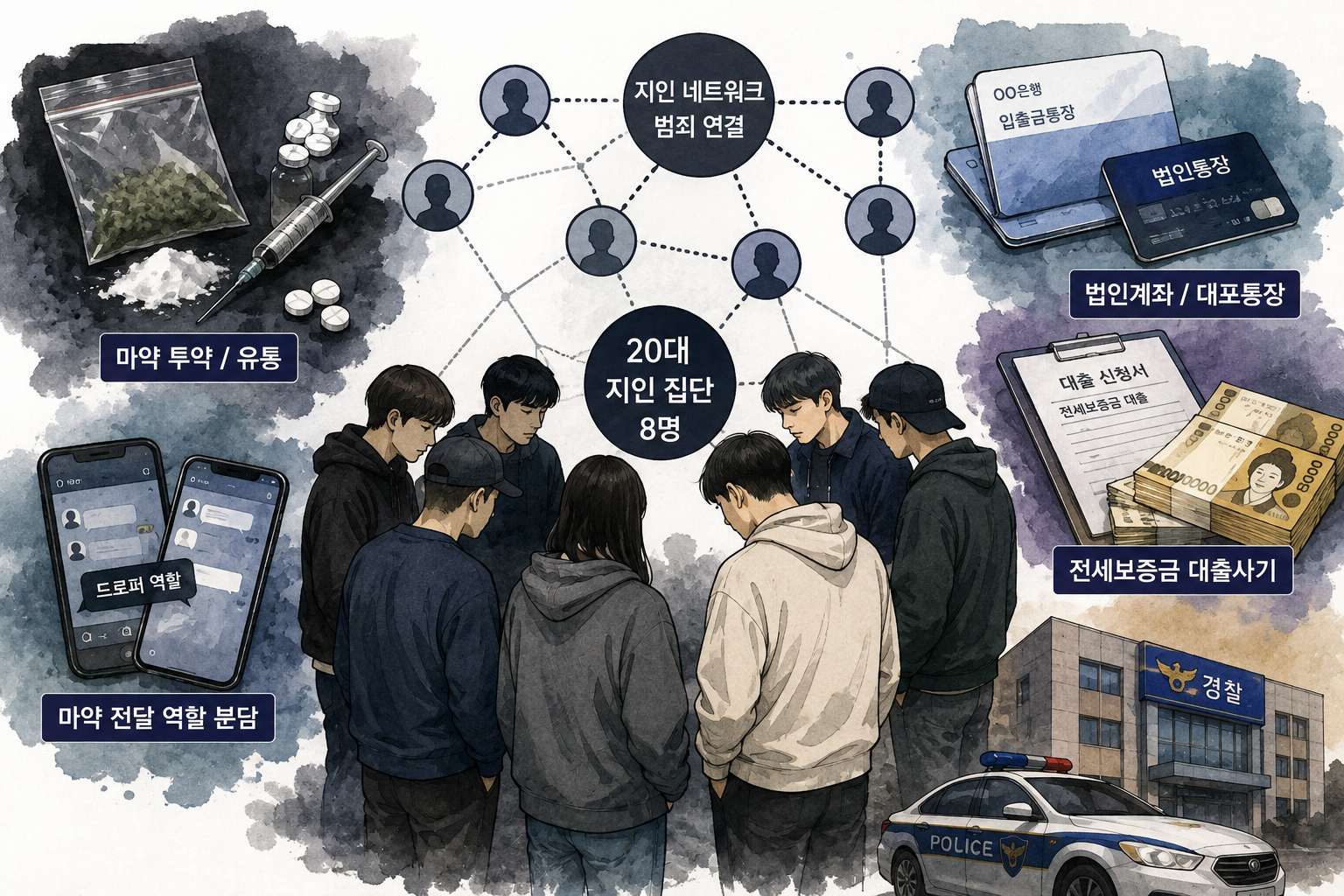 마약에서 대출사기까지 엮인 20대 8명…범죄는 왜 ‘지인 네트워크’를 타고 번지나